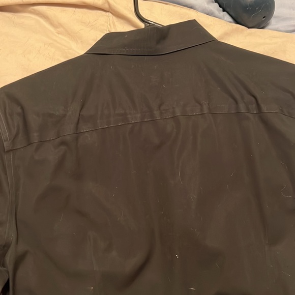 Talbots black cotton button-down with jeweled neck and cuffs - Picture 4 of 6